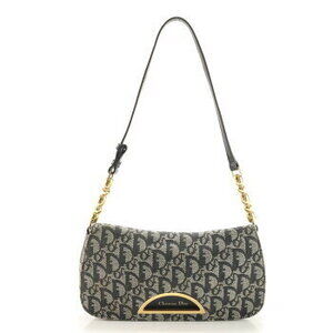 Christian Dior Trotter Maris Pearl Shoulder Bag Handbag Navy Blue M